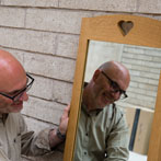 Robert Almond at work in her studio at Yorkshire Art Space’ Persistence Works in Sheffield 2017
